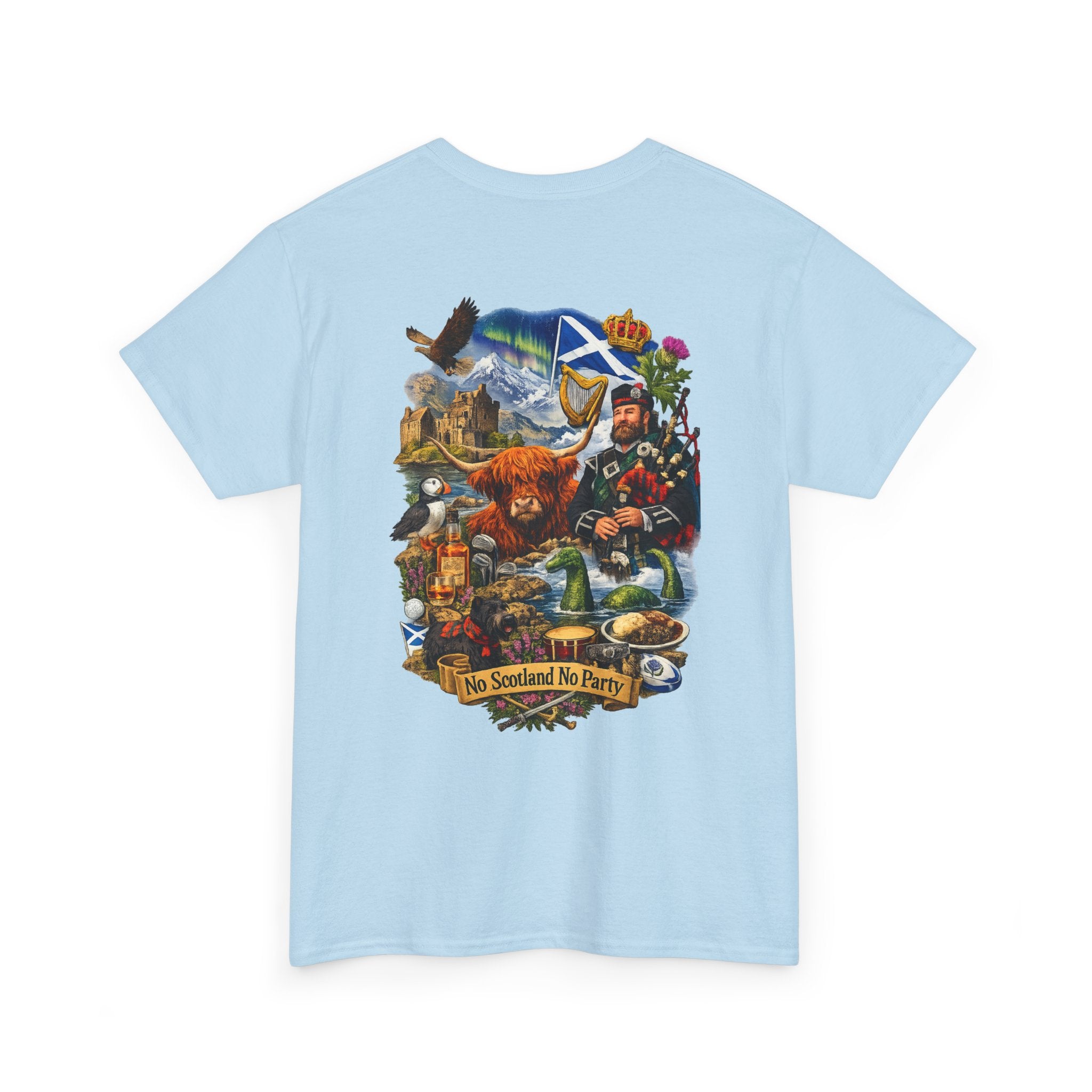 Scotland Collage T-Shirt — "No Scotland No Party" Scottish Heritage Tee