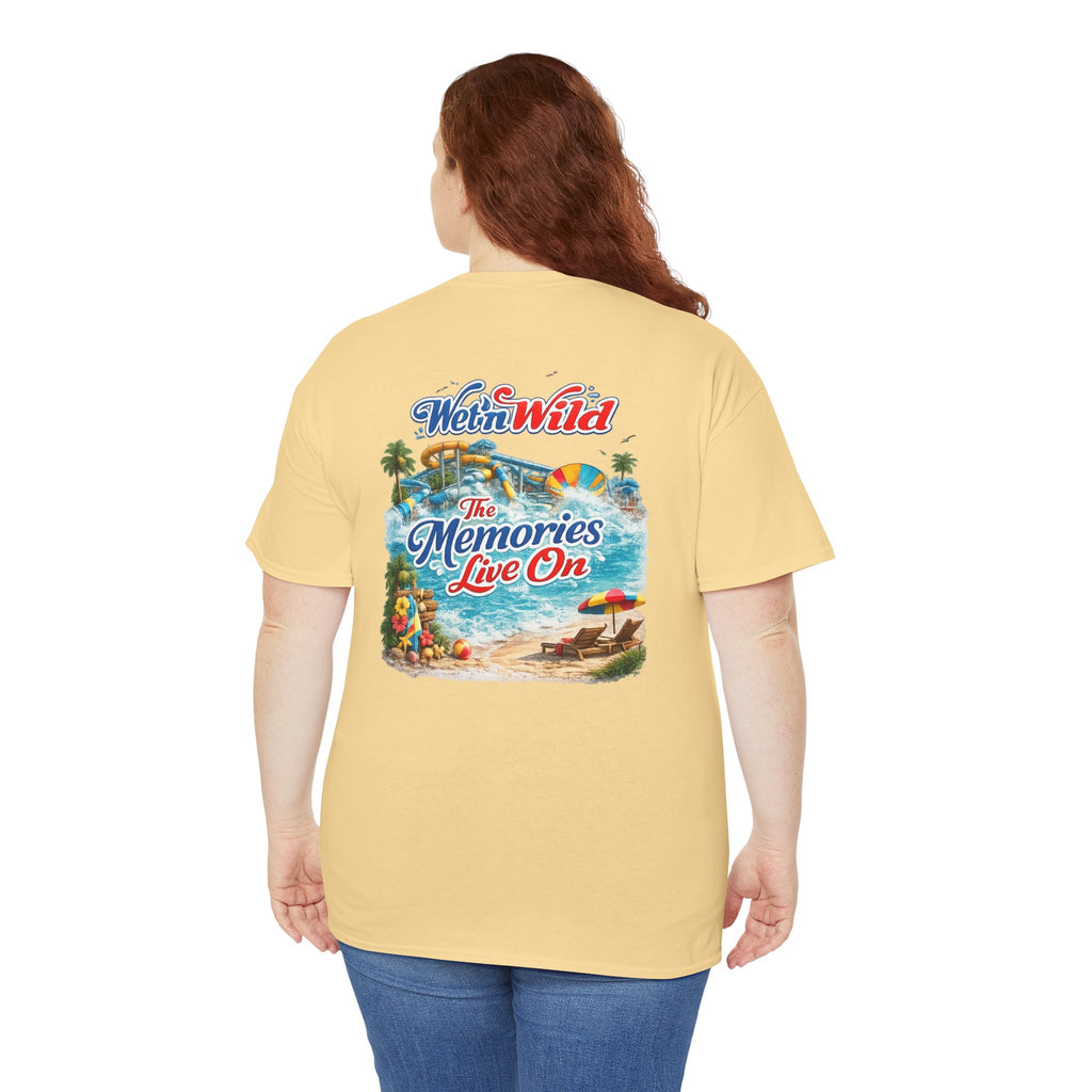 Wet'n Wild Beach Tee — "The Memories Live On" Retro Island Graphic Shirt