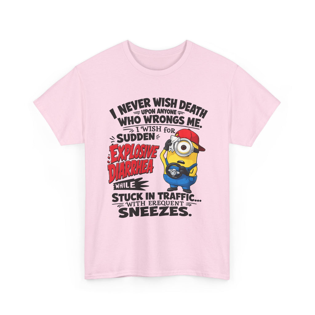 Funny Minion Traffic Tee — "Explosive Diarrhea" Humorous Graphic T-Shirt