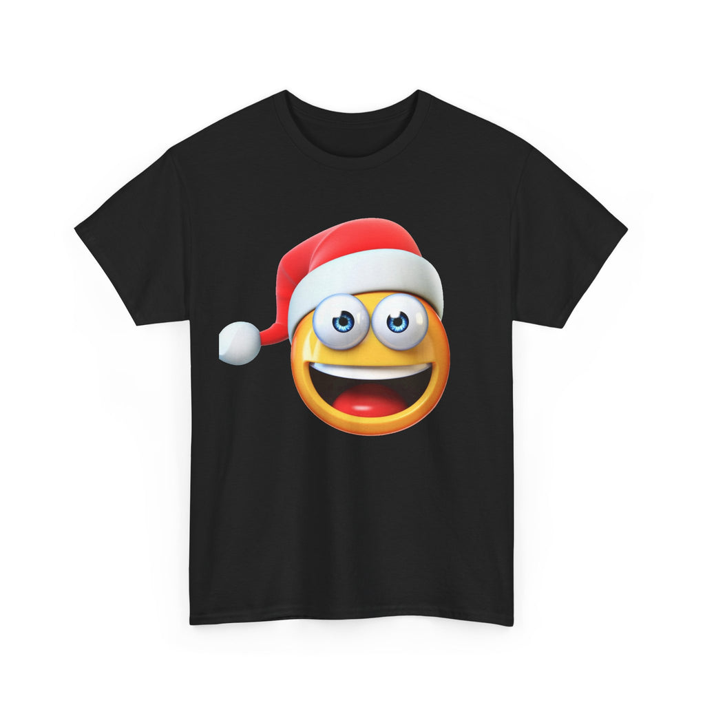 Christmas Emoji T-Shirt — Santa Hat Smiley Holiday Tee
