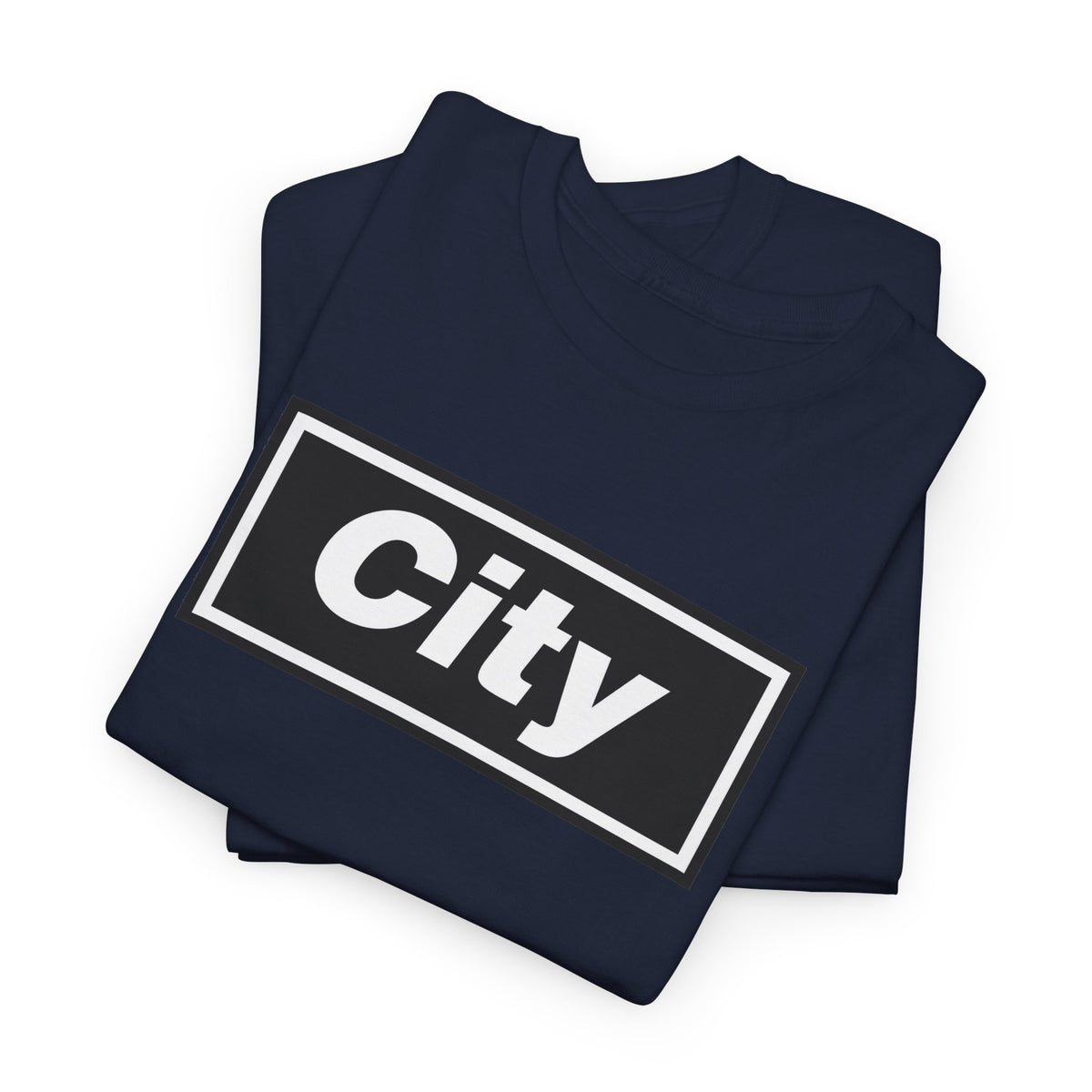 Man City Inspired Box Logo T‑Shirt — Minimal Urban Graphic Tee