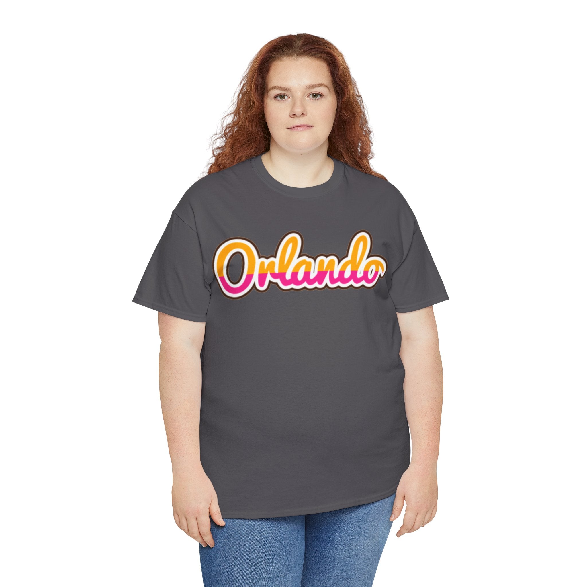 Orlando Retro Script Tee — Vintage Sunset City Souvenir Shirt
