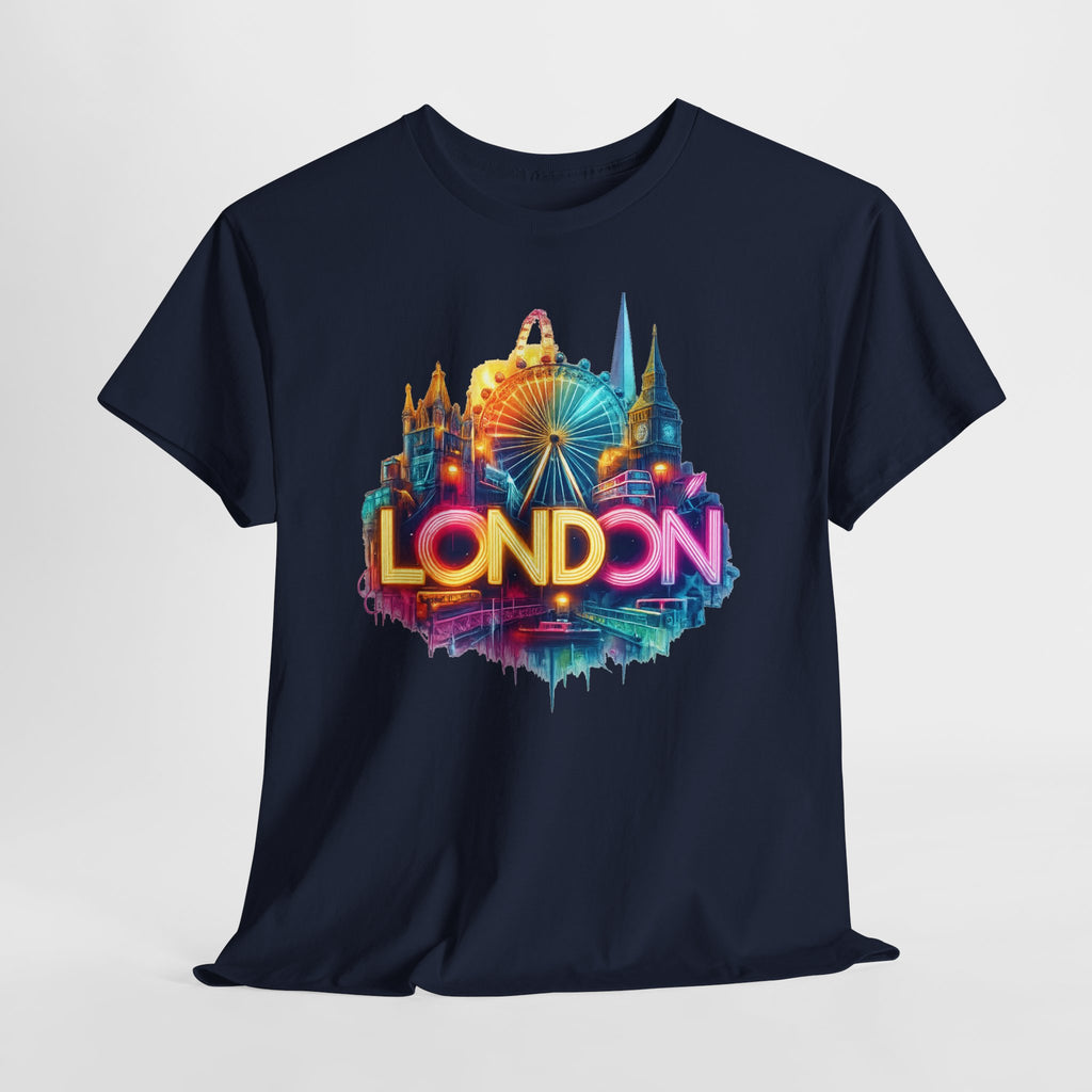 London Skyline Tee — Colorful Neon London Landmark T-Shirt