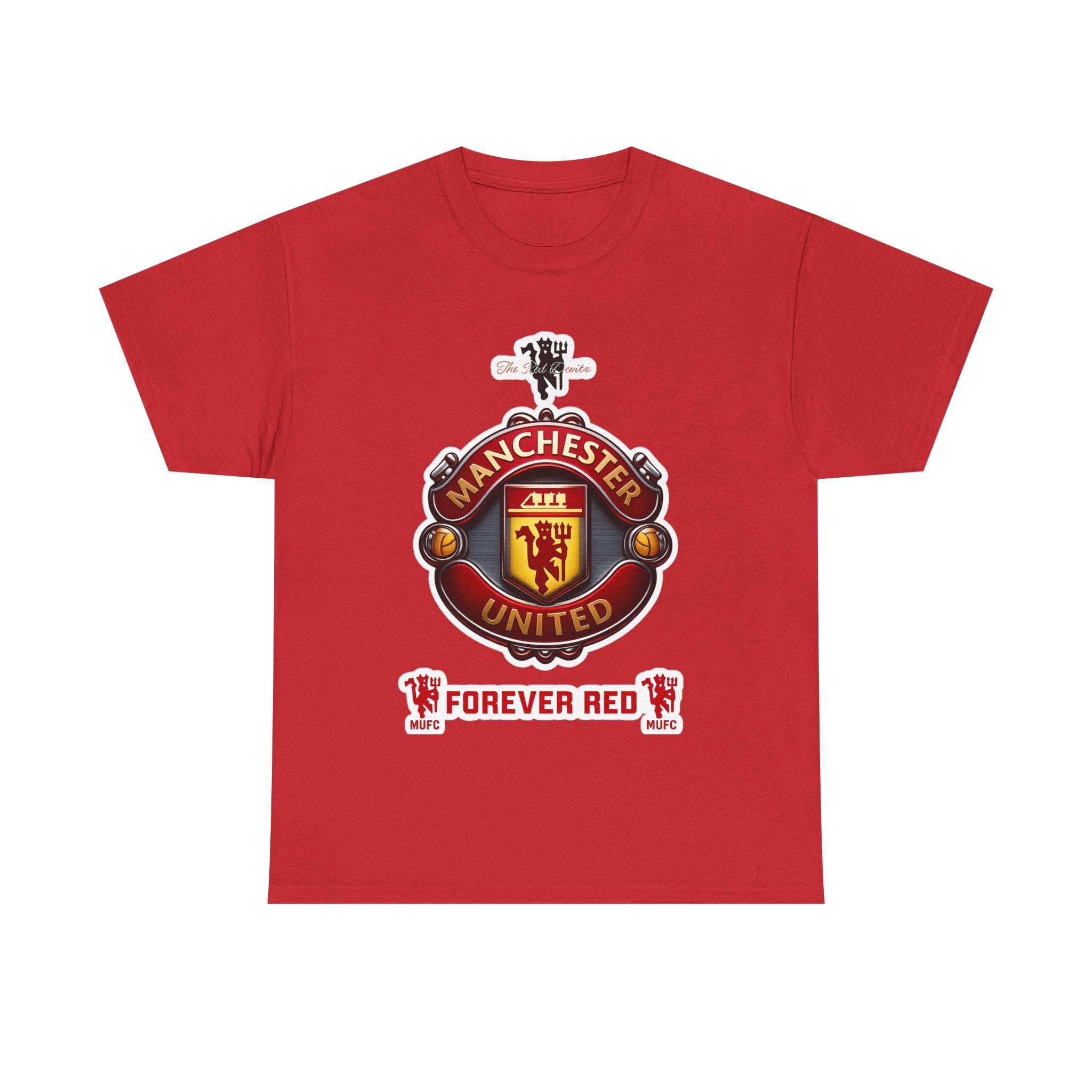 Manchester United Inspired Football Crest Tee — "Forever Red" Supporter Shirt