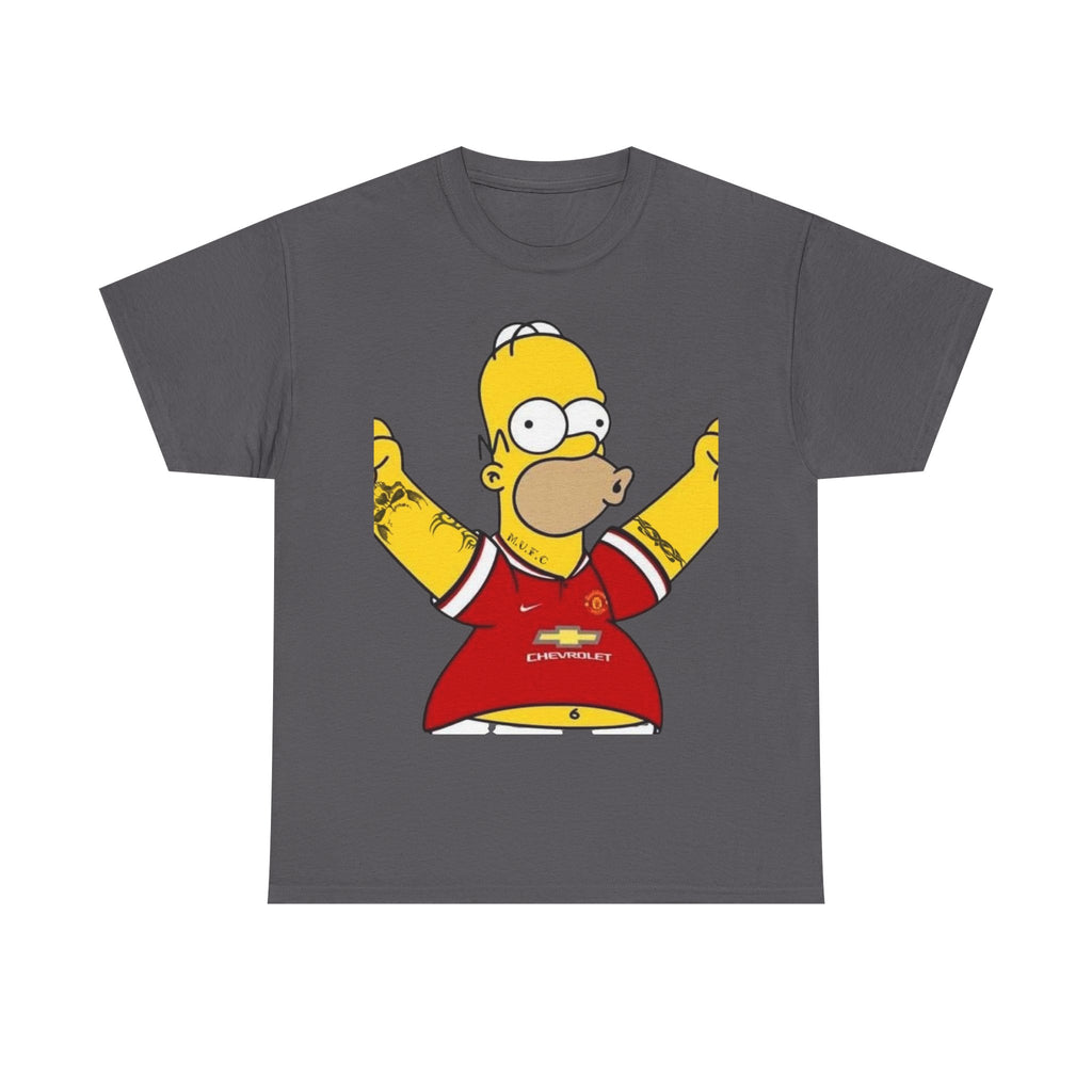Homer Simpson Manchester Fan T-Shirt — Cartoon Football Supporter Tee