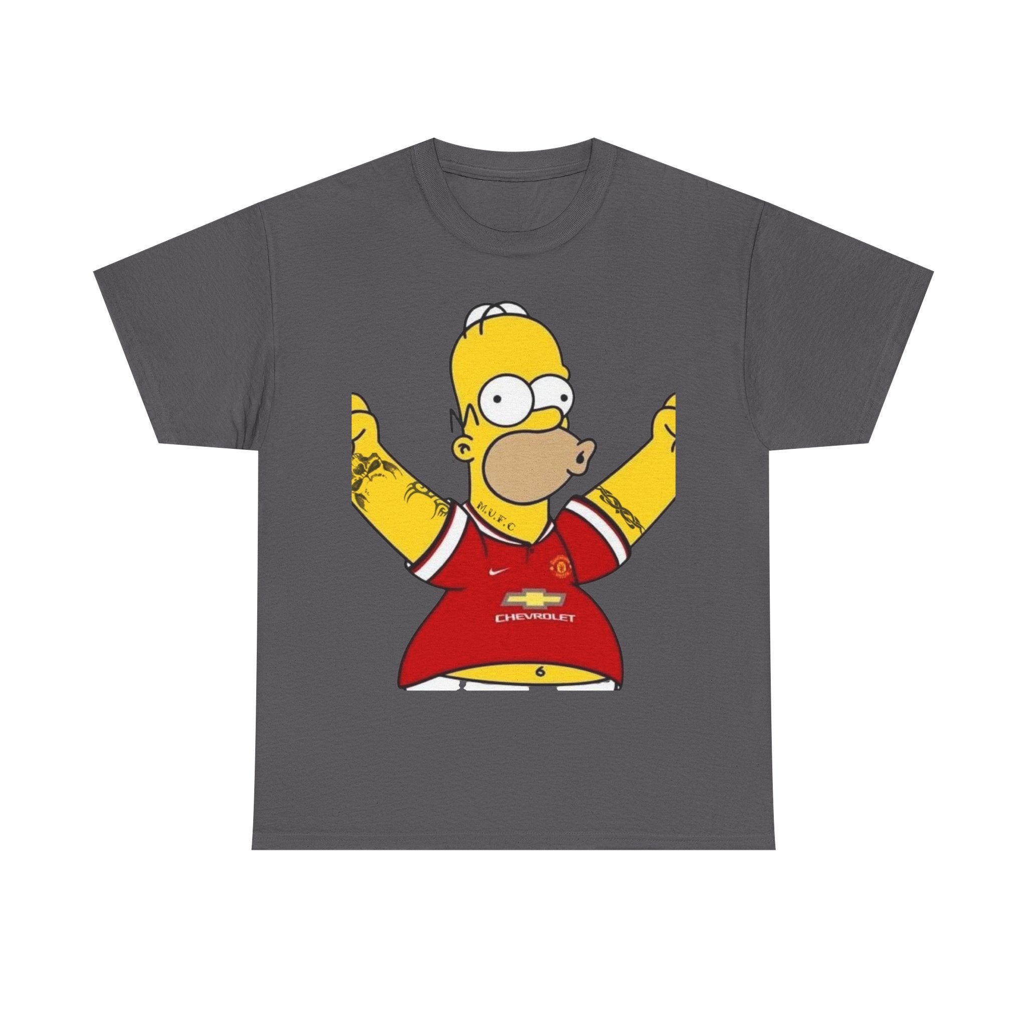 Homer Simpson Manchester Fan T-Shirt — Cartoon Football Supporter Tee
