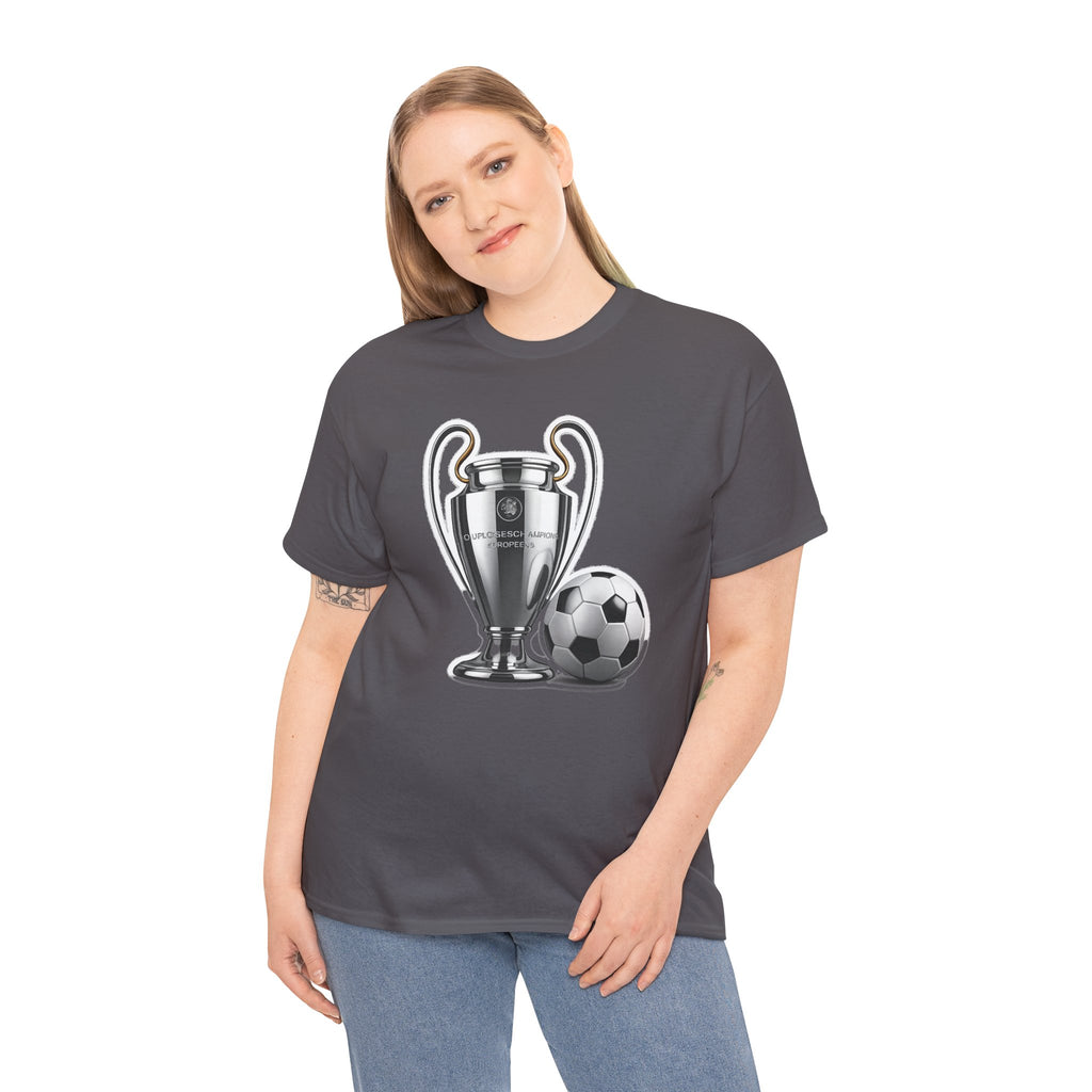 European Cup / Champions League Trophy & Ball Graphic Cotton T-Shirt