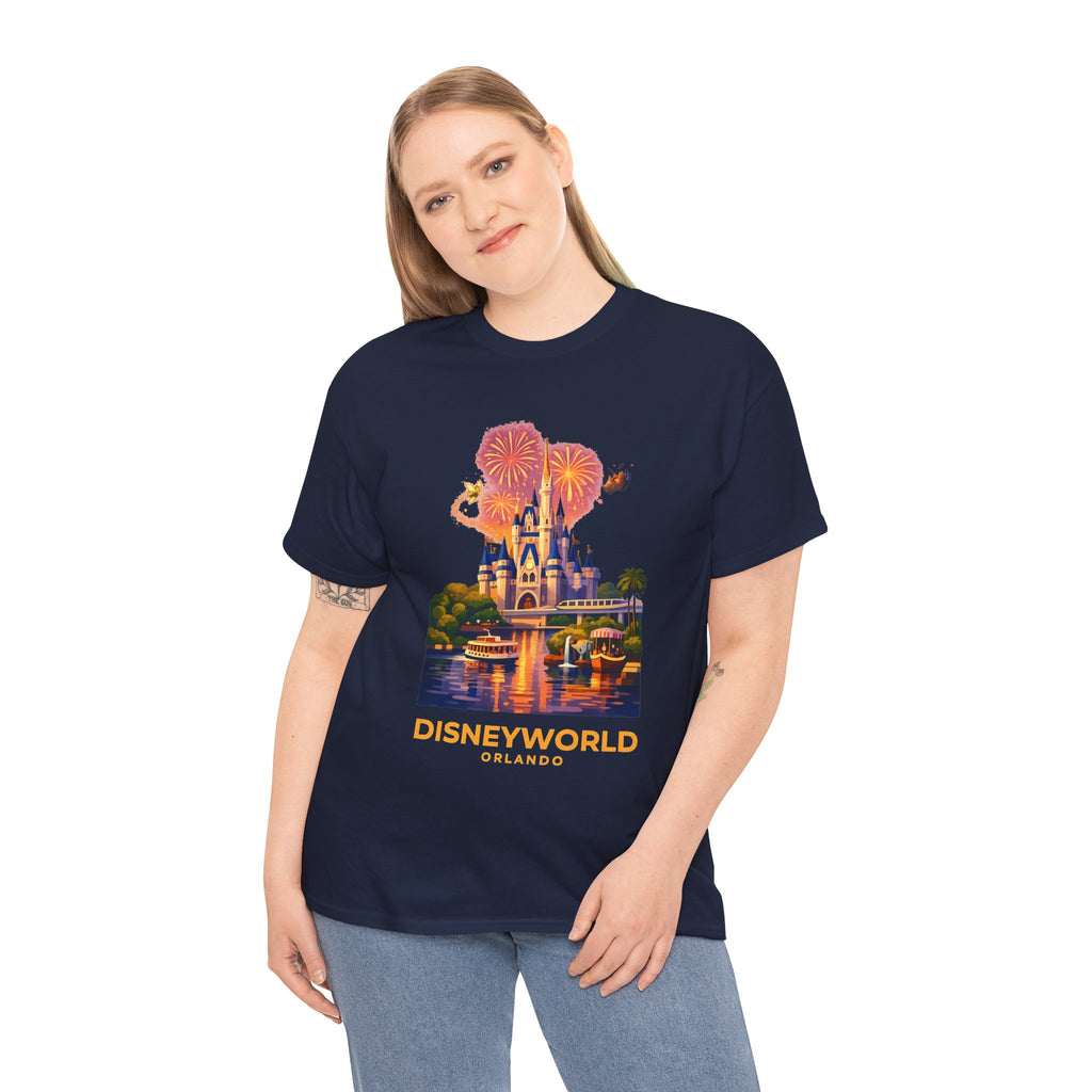 Disney World Castle Orlando Fireworks Cotton T‑Shirt