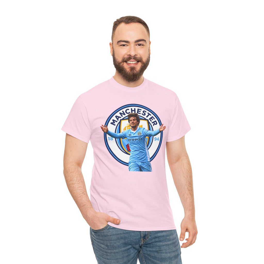David Silva Manchester Legend Football Tee — Player Celebration Design