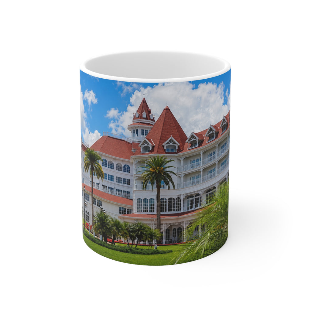 WDW Grand Floridian Hotel Photo Mug — Historic Seaside Villa Ceramic Coffee Cup (11oz, 15oz)