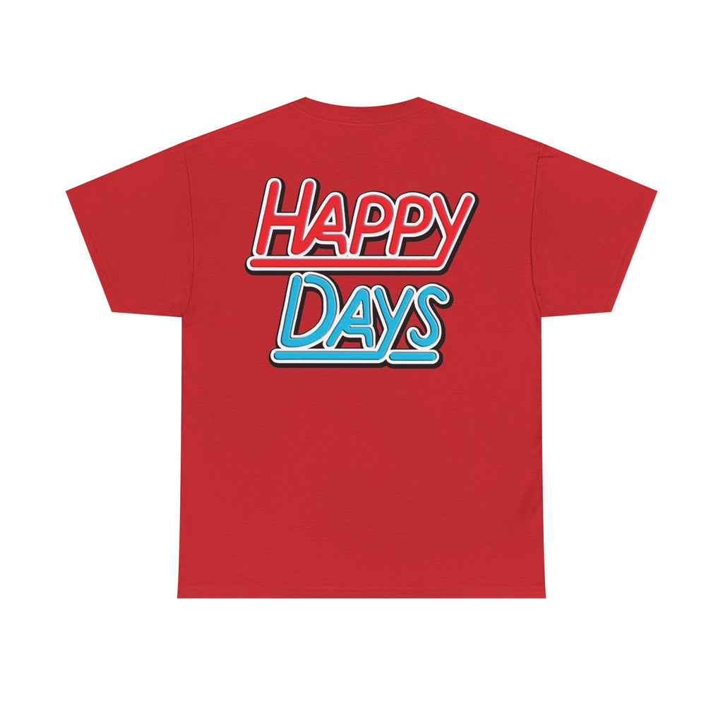 Happy Days Cast Caricature Tee — Retro 70s Sitcom Graphic T-Shirt