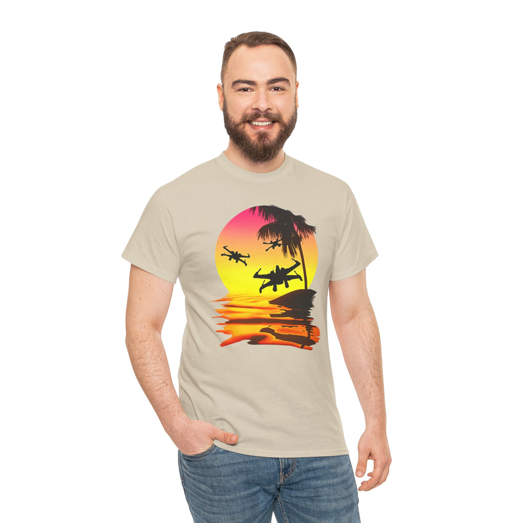 Star Wars X-Ring Sunset Beach Plane T-Shirt