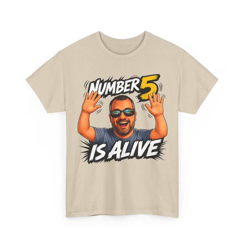 Number 5 Is Alive Graphic Tee — Funny Meme Face T‑Shirt