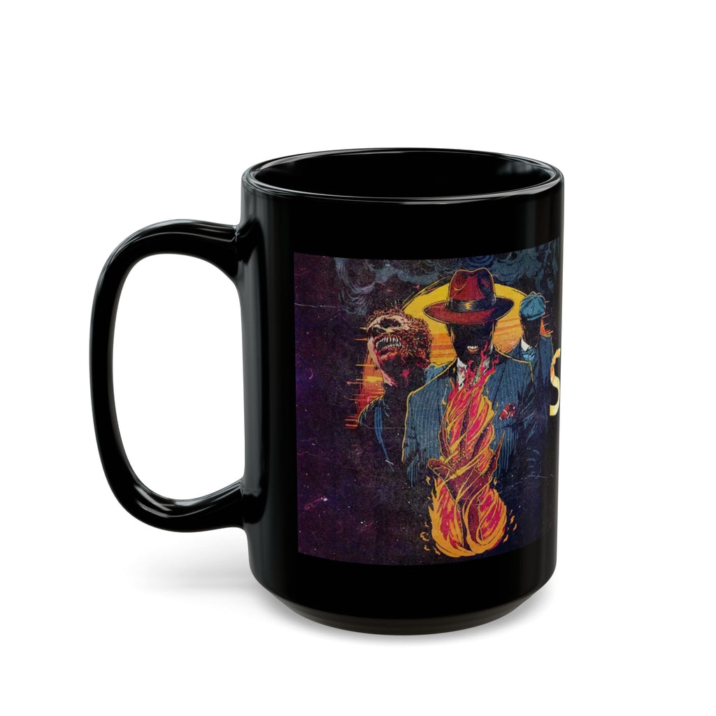 Black Ceramic Mug — 'Sinners' Vintage Art Gothic Coffee Cup