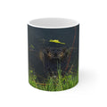Florida Alligator Stare Ceramic Mug — 11oz & 15oz Coffee Cup with Wildlife Photography