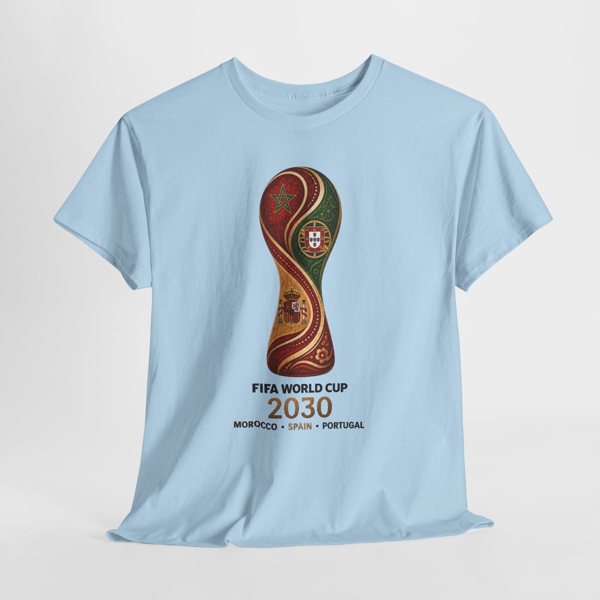 FIFA World Cup 2030 Trophy T-Shirt — Morocco Spain Portugal Official Design