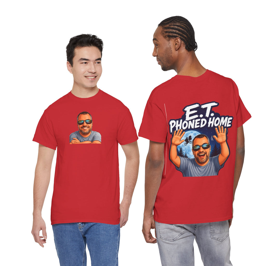 Graphic Tee — "E.T. Phoned Home" Smiling Guy Retro Design