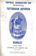1961 FA Cup Semi Final Tottenham Hotspur v Burnley 18th March 1961 Official Matchday Programme