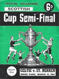 1962 Scottish Cup Semi Final Celtic v ST Mirren 31st March 1962 Official Matchday Programme