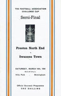 1964 FA Cup Semi Final Preston v Swansea Programme 14th March 1964