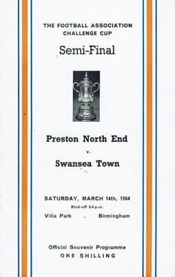 1964 FA Cup Semi Final Preston v Swansea Programme 14th March 1964