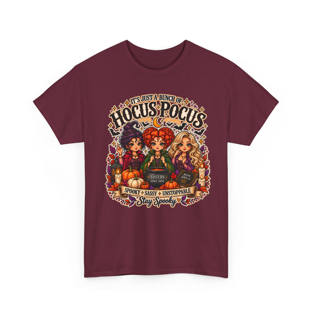 Hocus Pocus Witch Tee — "It's Just a Bunch of #HocusPocus" Halloween T-Shirt
