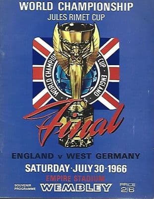 1966 World Cup Final England v West Germany 30th July 1966 Replica Matchday Programme