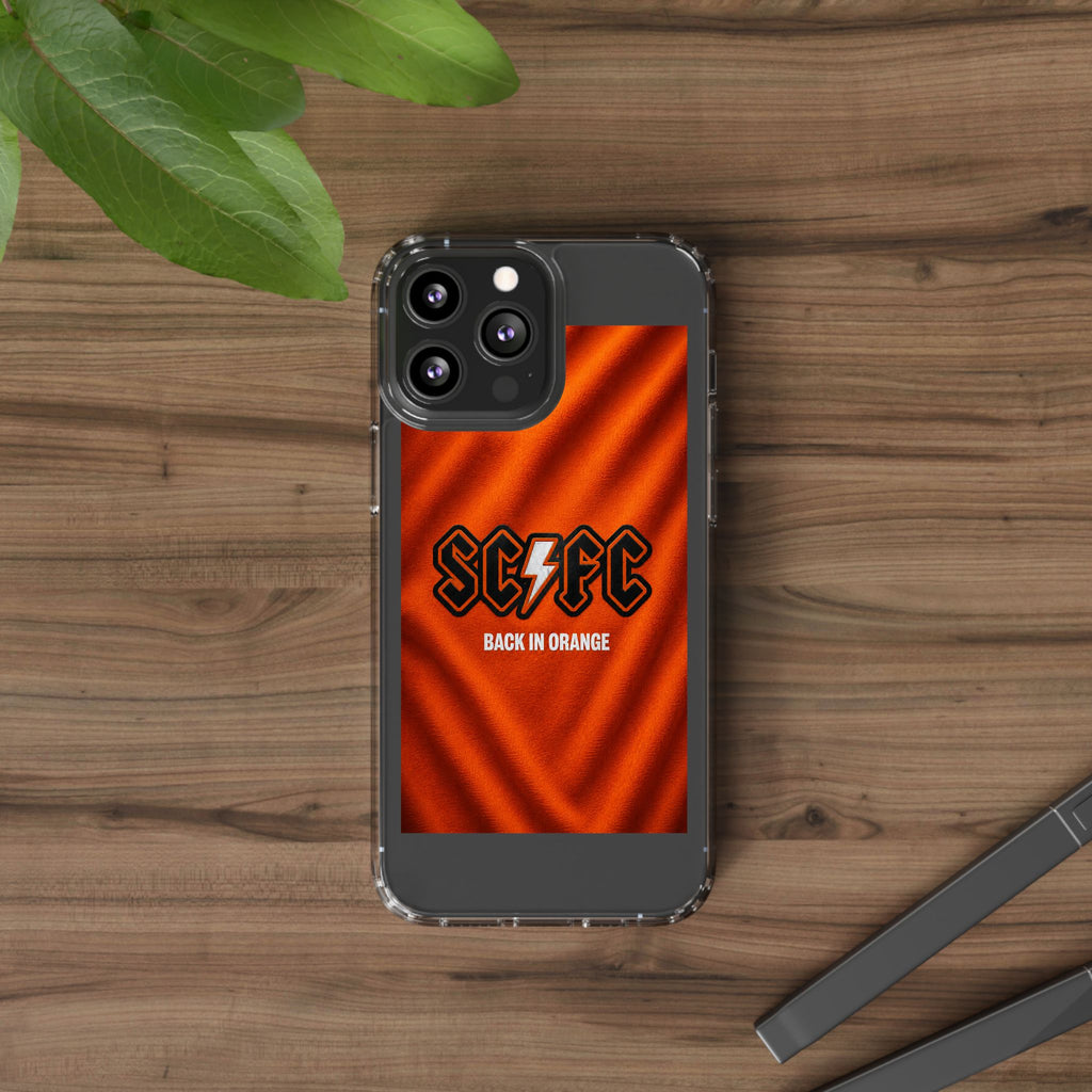 Salford CIty Inspired Phone Case — 'SCFC Back in Orange' Clear Protective Cover