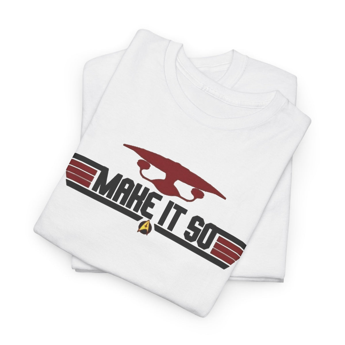 "Make It So" Sci‑Fi Graphic Tee — Retro Starship Emblem T-Shirt