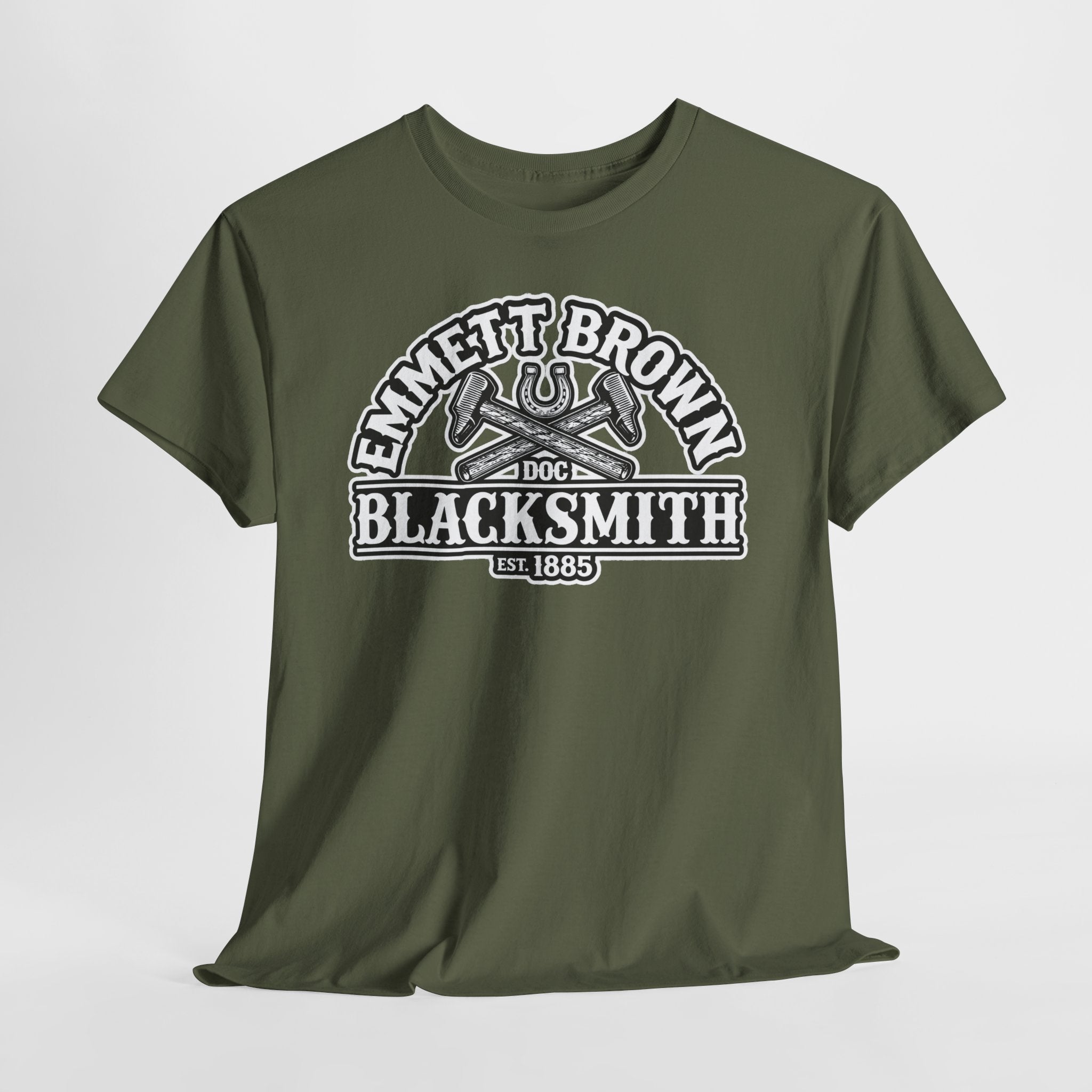 Blacksmith Emmett Brown Tee — Vintage Doc Blacksmith Graphic Shirt