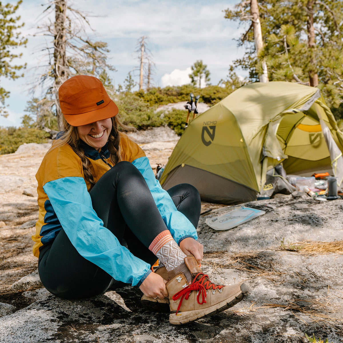 Ladies Patterned Micro Crew Hiking Merino Socks