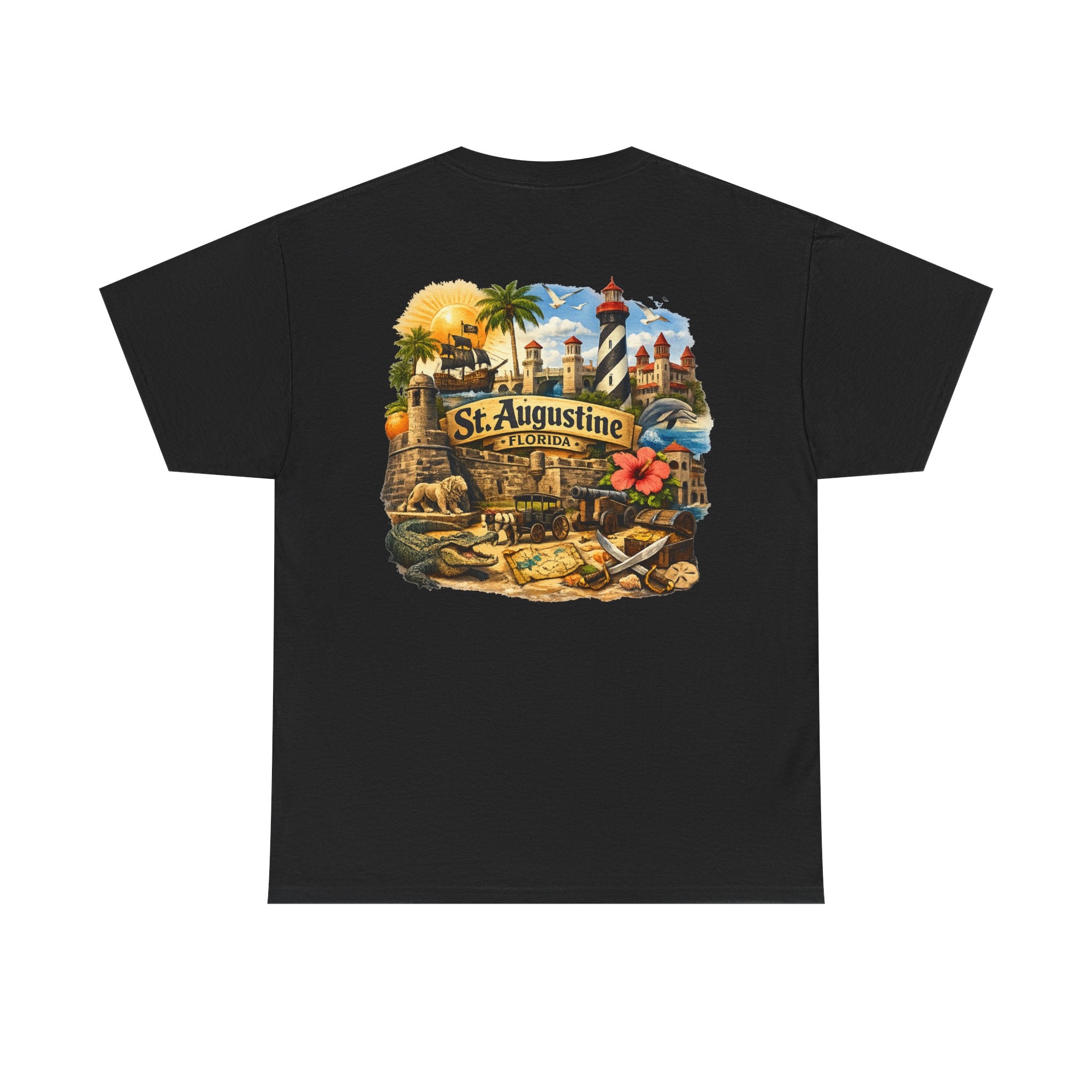 St. Augustine Florida Vintage Travel Tee — Retro Beach & Lighthouse Souvenir T-Shirt