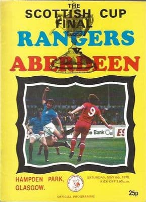 1978 Scottish Cup Final Rangers v Aberdeen Programme 6th May 1978