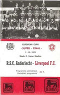 1978 UEFA Super Cup Anderlecht v Liverpool Official Matchday Programme 1st December 1978