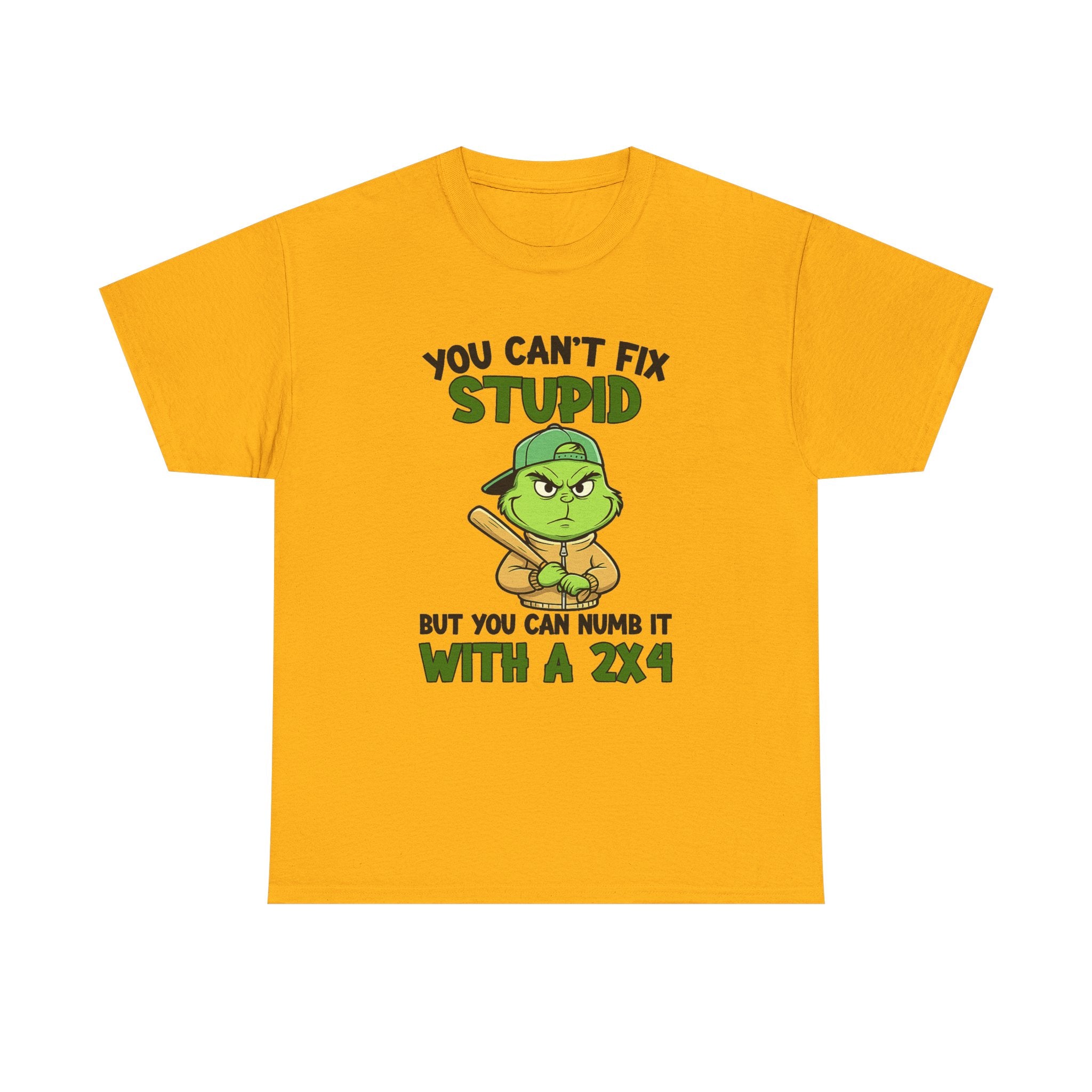 Funny Carpenter T‑Shirt — "You Can't Fix Stupid But You Can Numb It With a 2x4"