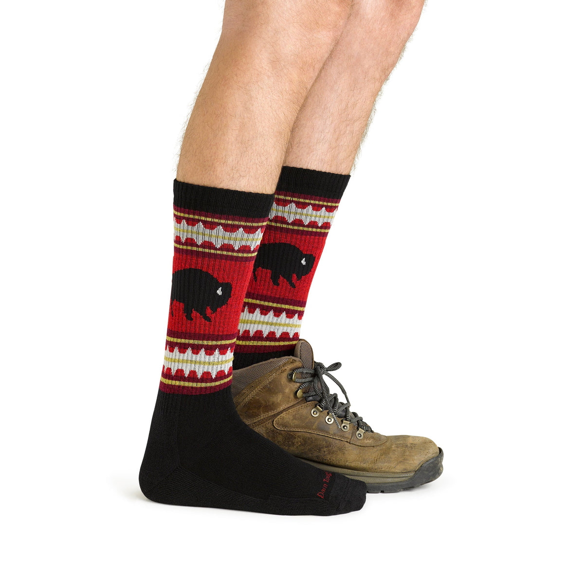 Mens Merino Wool Boot Midweight Seamless Patterned Hiking Socks
