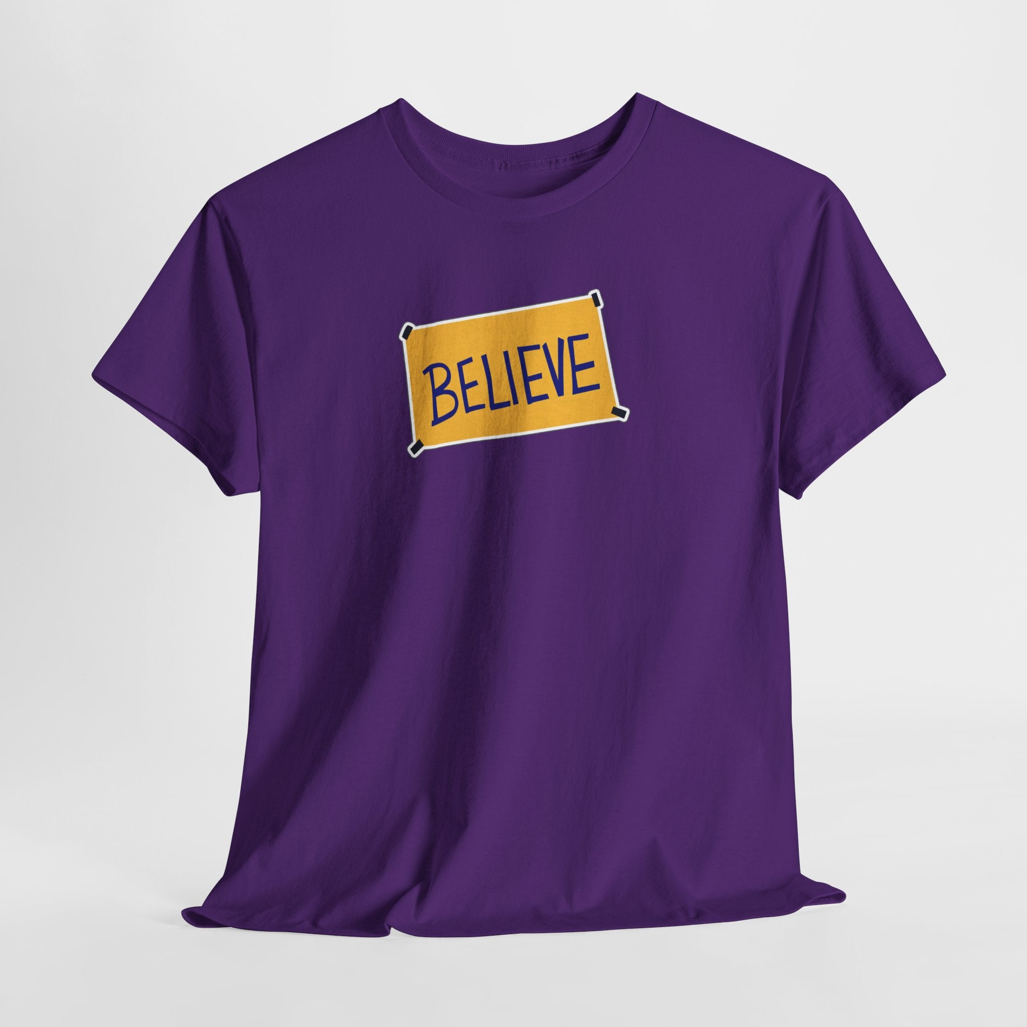 Ted Lasso Inspired Believe Graphic Tee — Inspirational Yellow Patch T-Shirt
