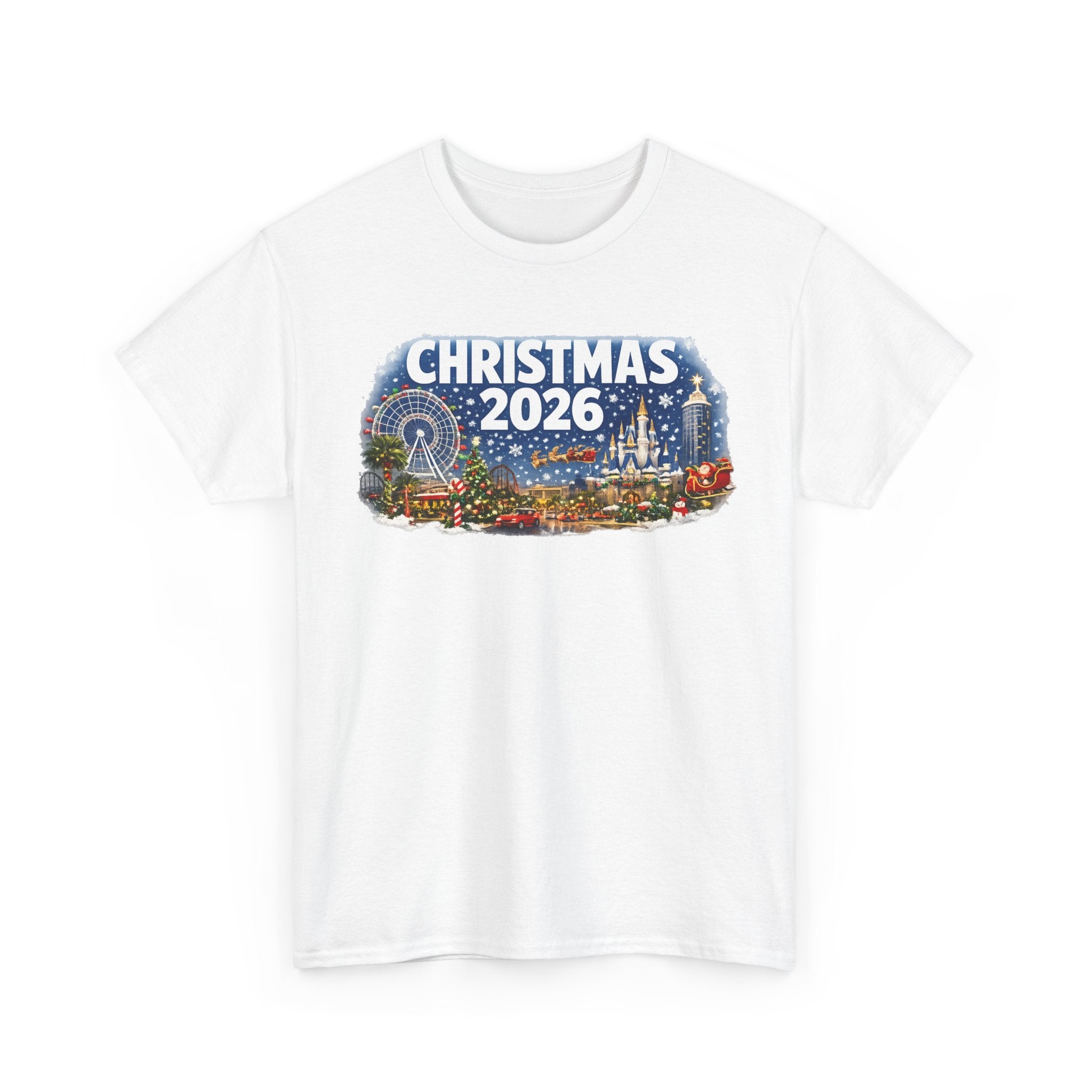 Christmas 2026 Holiday Tee — Festive Winter Village Graphic T-Shirt