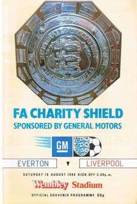 1984 FA Charity Shield Programme Everton v Liverpool day Programme 18th August 1984