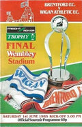 1985 Freight Rover Trophy Final Brentford v Wigan Athletic 1st June 1985 Official Matchday Programme