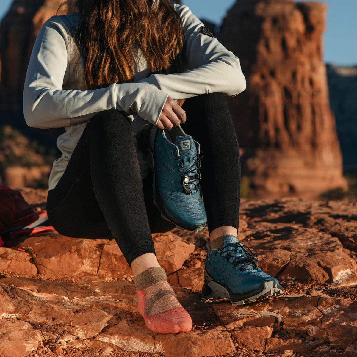 Ladies Light Hiker No Show Lightweight Hiking Merino Socks