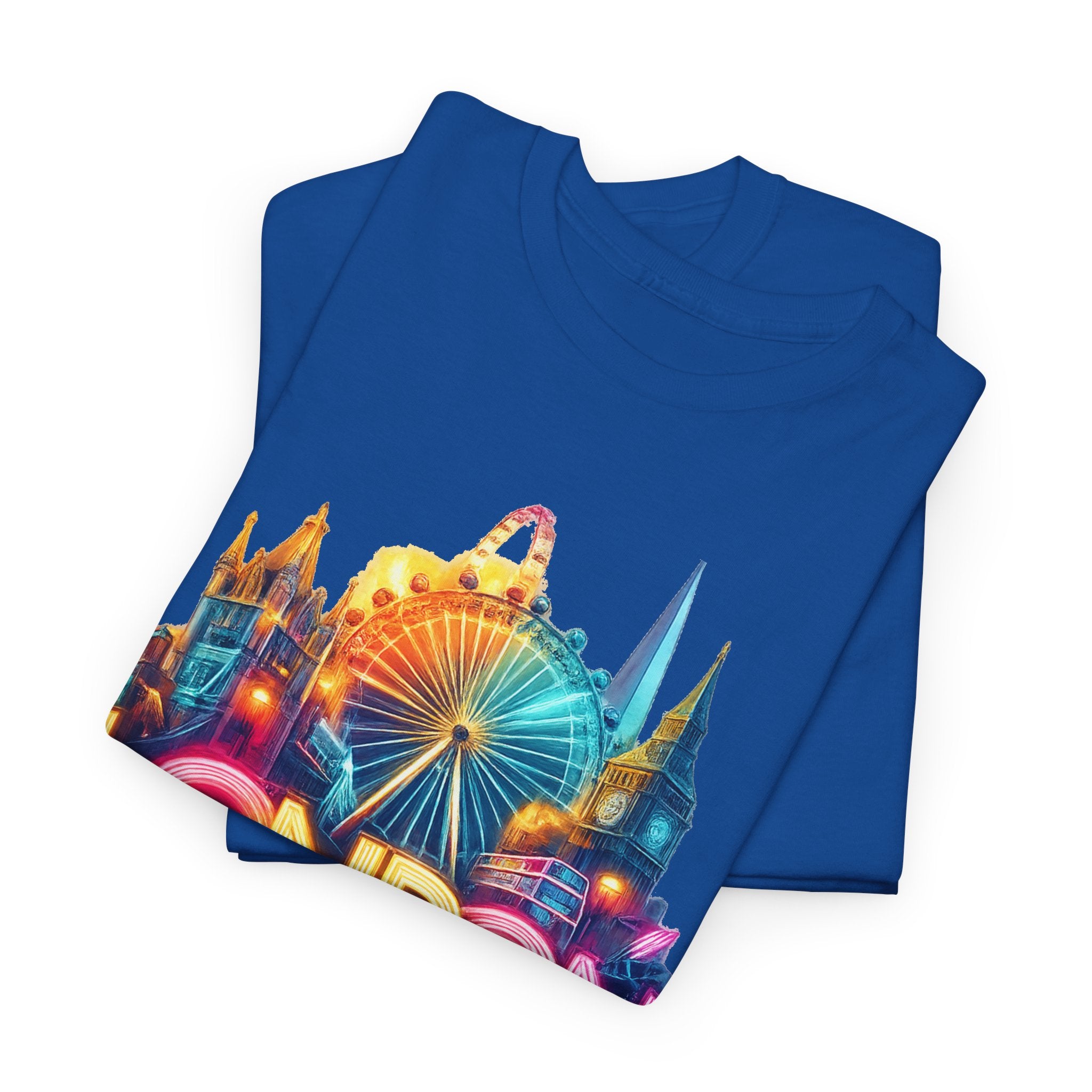 London Skyline Tee — Colorful Neon London Landmark T-Shirt