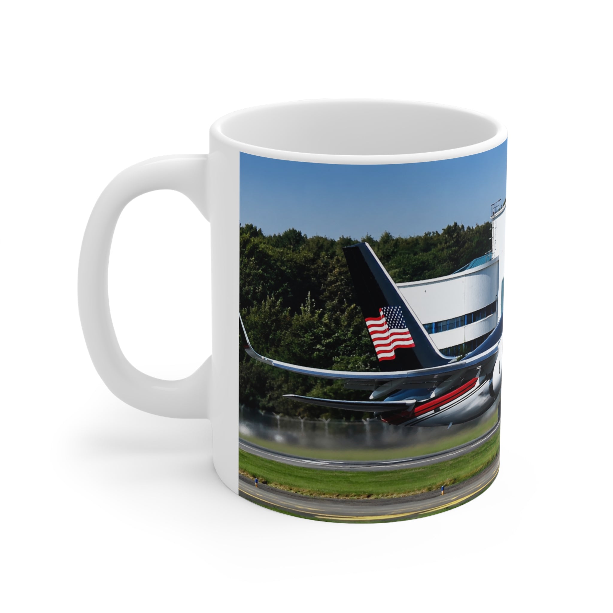 Trump Airliner Ceramic Mug — Photo Print Jet Plane Coffee Cup (11oz & 15oz)