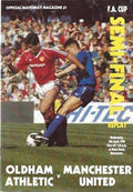 1990 FA Cup Semi Final Replay Oldham Athletic v Manchester United Official Programme 11th April 1990