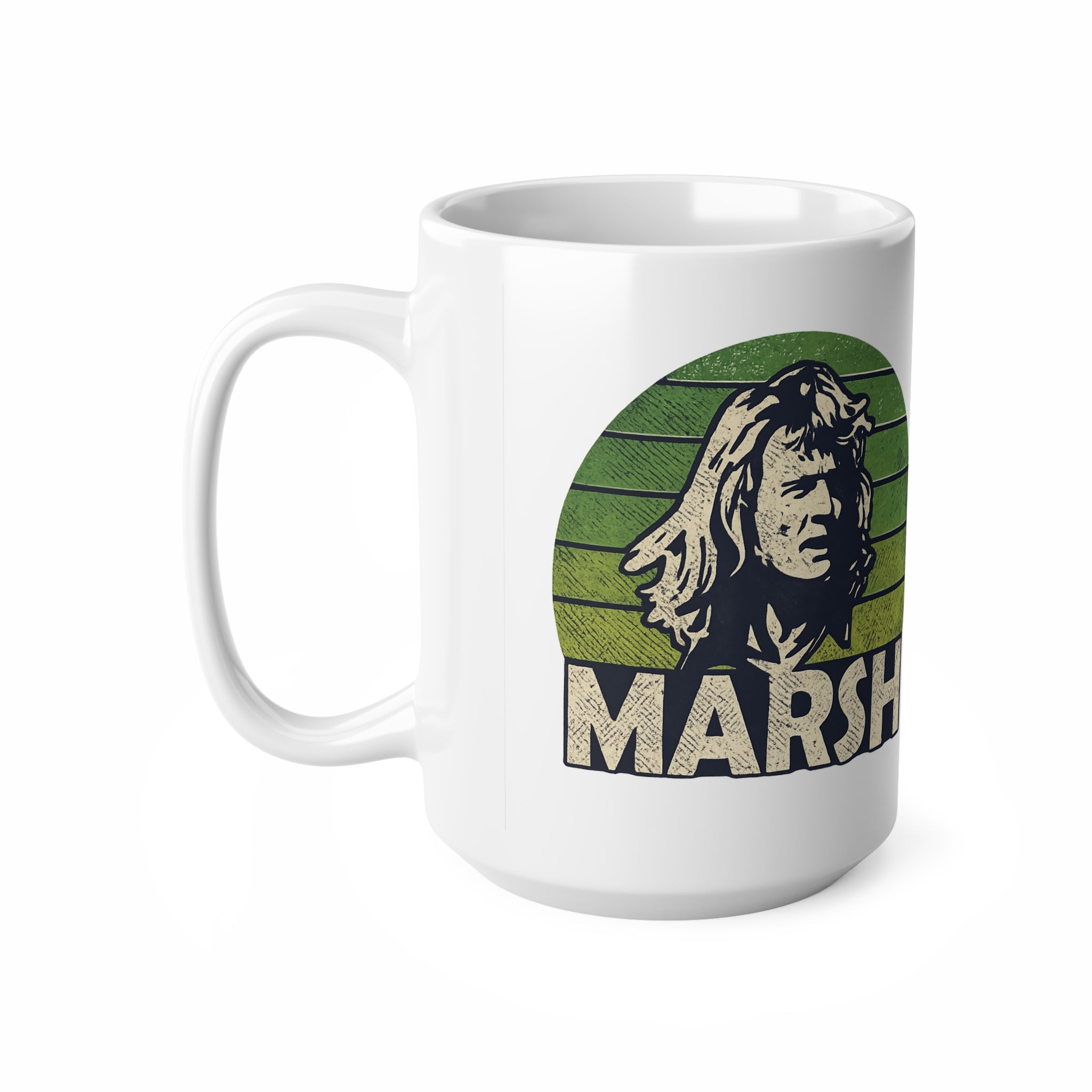 Rodney Marsh Vintage Portrait Mug — Retro Green Ceramic Coffee Cup (11oz & 15oz)