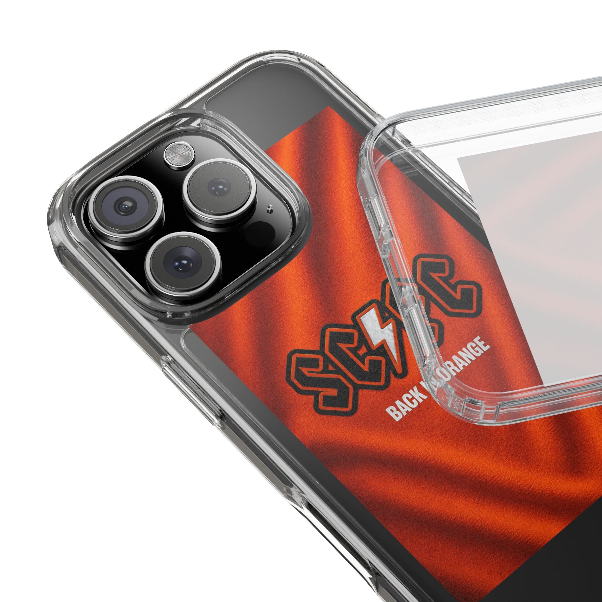 Salford CIty Inspired Phone Case — 'SCFC Back in Orange' Clear Protective Cover