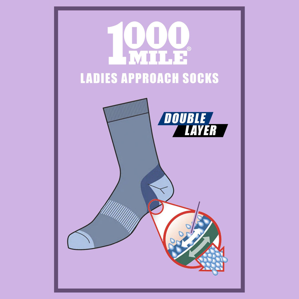 1 Pack Ladies Approach Repreve Double Layer Socks