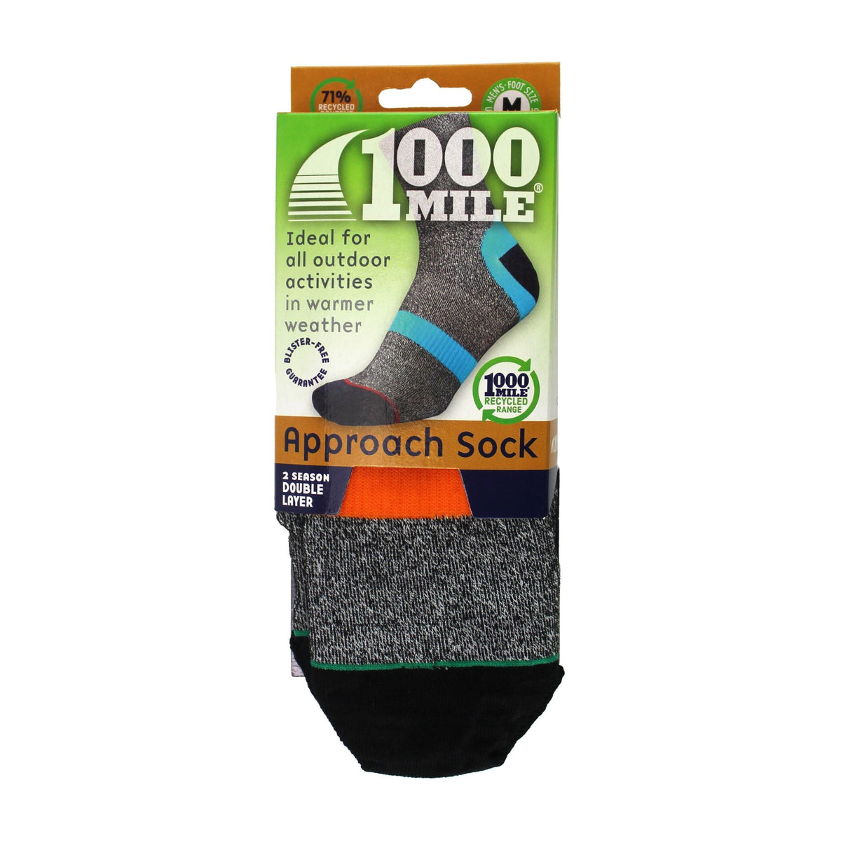 1 Pack Mens Approach Repreve Double Layer Socks