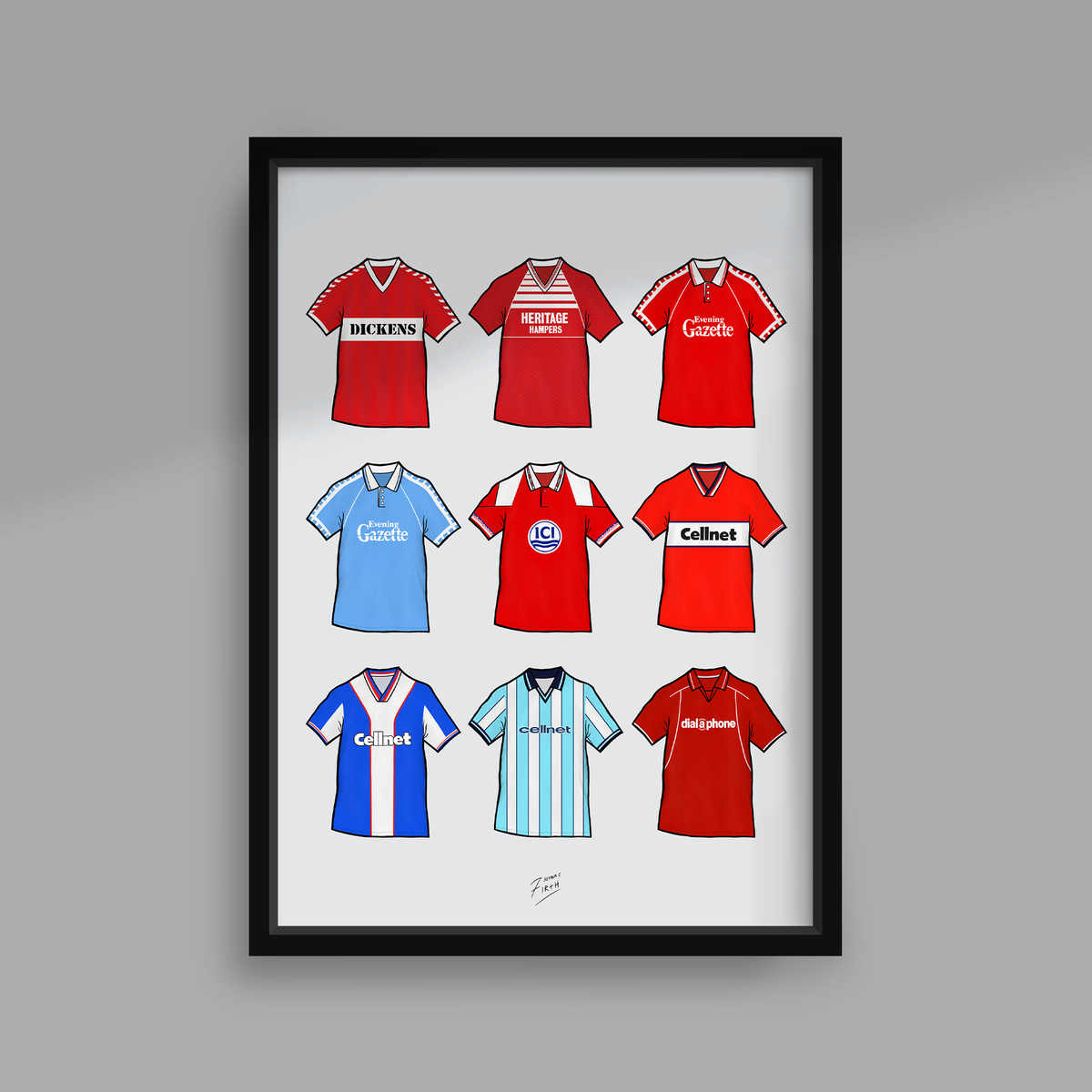 Middlesbrough Retro Shirts Print