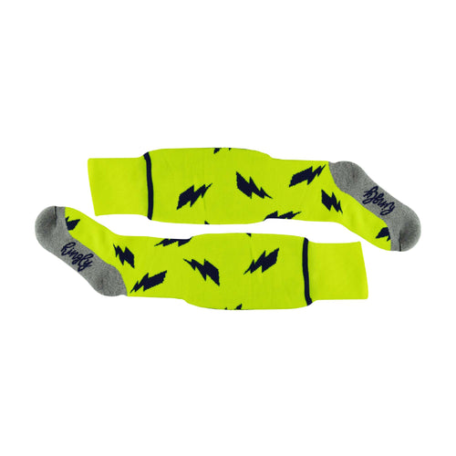 1 Pack Adults & Kids Knee High Fun Patterned Hockey Socks - Lightning Bolts